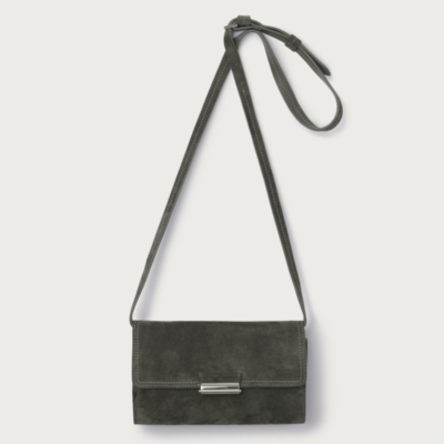 Suede Presslock Mini Crossbody Bag