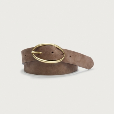 Suede Round Buckle Belt