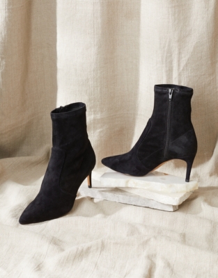 Suede Stretch Ankle Boots | Accessories Sale | The White Company UK