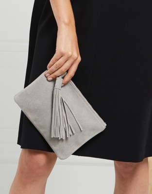 dove grey clutch bag