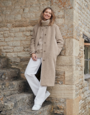 Super-Soft Collarless Coat | Coats & Jackets | The White Company UK