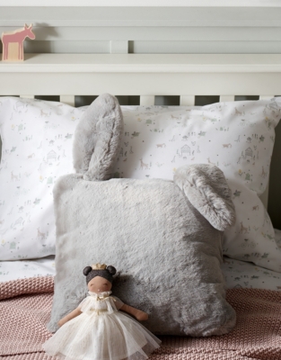 Super Soft Faux-Fur Bunny-Ear Cushion