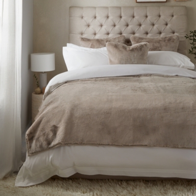 SuperSoft FauxFur Throw & Cushion Cover Collection The White Company UK