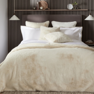 SuperSoft Faux Fur Throw & Cushion Cover Cushions, Bedspreads