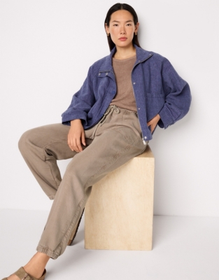 Super Soft Lyocell Utility Trousers - Pale Willow