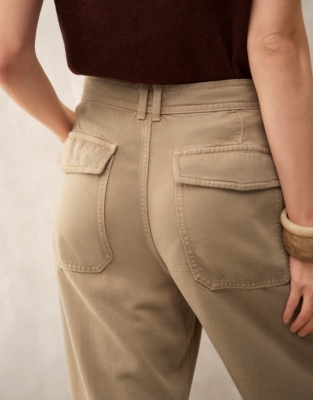 Super Soft Lyocell Utility Trousers - Stone
