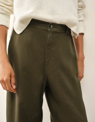 Super Soft Lyocell Utility Trousers - Khaki