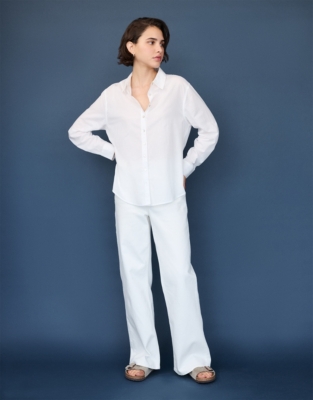 Super Soft Organic Cotton Boyfriend Shirt - White
