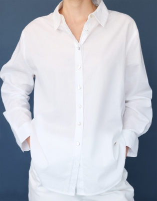 Super Soft Organic Cotton Boyfriend Shirt - White