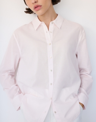 Super Soft Organic Cotton Boyfriend Shirt - Baby Pink