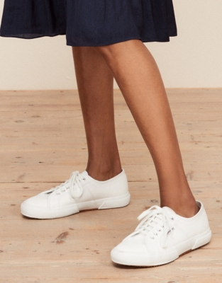 Superga white leather trainers hot sale uk