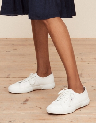 leather plimsolls white