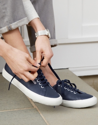 superga navy leather