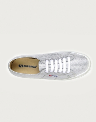 Superga metallic canvas on sale plimsolls