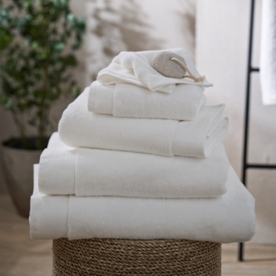 The White Company Luxury Egyptian Cotton Towel, Pearl Gray, Size: Face Cloth