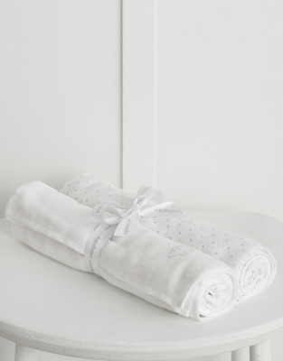 Swaddling Muslins Set of 2 View All Baby The White Company US