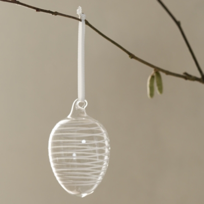 Swirl and Spots Glass Egg Decorations – Set of 6