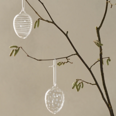 Swirl and Spots Glass Egg Decorations – Set of 6