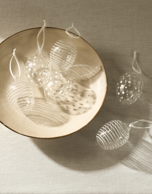Swirl and Spots Glass Egg Decorations – Set of 6