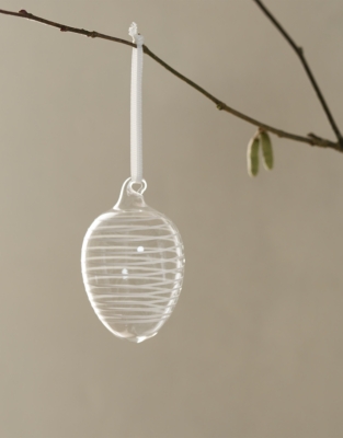 Swirl and Spots Glass Egg Decorations – Set of 6