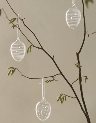 Swirl and Spots Glass Egg Decorations – Set of 6