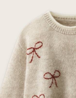  TENCEL™ Lyocell Wool and Alpaca Blend Bow Jumper (0–4yrs)