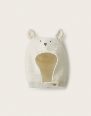 TENCEL™ Lyocell Wool and Alpaca Blend Lumi Bear Bonnet (0–2yrs)