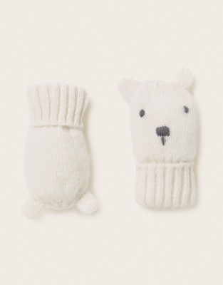 TENCEL™ Lyocell Wool and Alpaca Blend Lumi Bear Mittens (0–2yrs)
