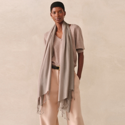 TENCEL™ Modal Wool Plain Fringe Scarf