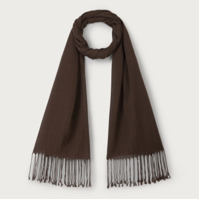 TENCEL™ Modal Wool Plain Fringe Scarf