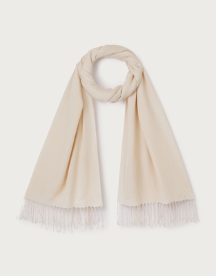 TENCEL™ Modal Wool Plain Fringe Scarf