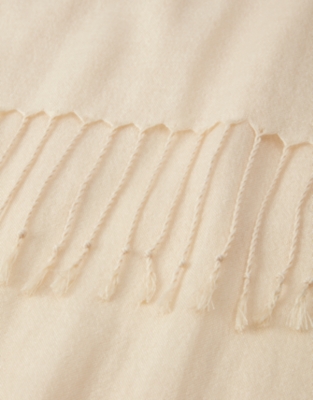 TENCEL™ Modal Wool Plain Fringe Scarf - Butter