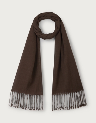 TENCEL™ Modal Wool Plain Fringe Scarf