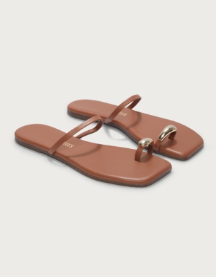 TKEES Colette Gold Toe-Post Sandals