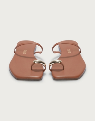 TKEES Colette Gold Toe-Post Sandals