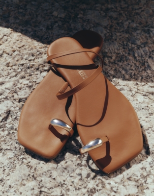 TKEES Colette Gold Toe-Post Sandals