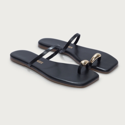 TKEES Colette Gold Toe-Post Sandals