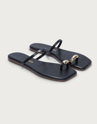 TKEES Colette Gold Toe-Post Sandals