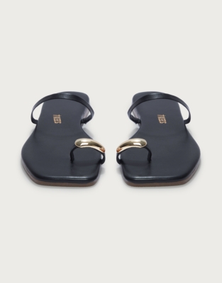 TKEES Colette Gold Toe-Post Sandals