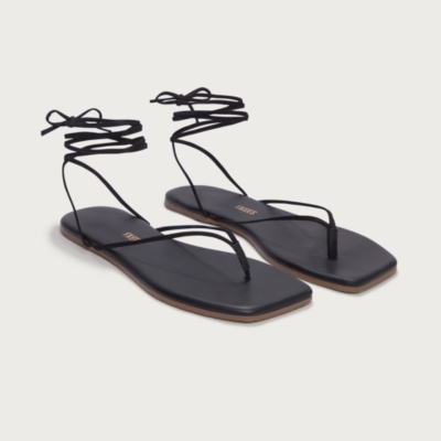 TKEES Lilu Square Toe Tie Up Sandal