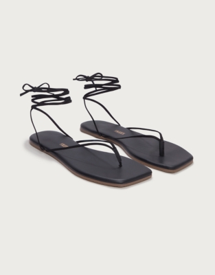 TKEES Lilu Square Toe Tie Up Sandal
