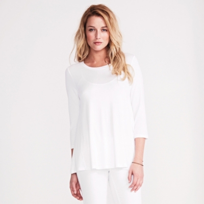 3/4 Sleeve Floaty A-Line T-Shirt | Tops | The White Company US