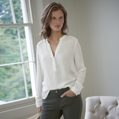 Tonal Striped Blouse | Clothing Sale | The White Company UK