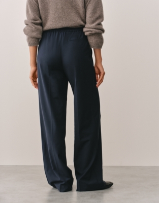Tailored Drawstring Trousers - Dark Navy