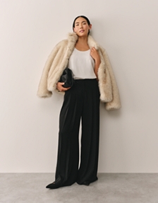 Tailored Triple Pleated Palazzo Trousers