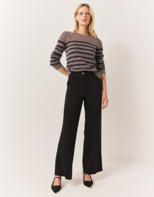 Tailored Triple Stitch Stretch Wide Leg Trousers