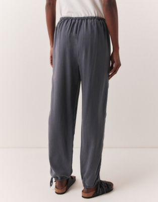 Tencel Drawstring Hem Trousers