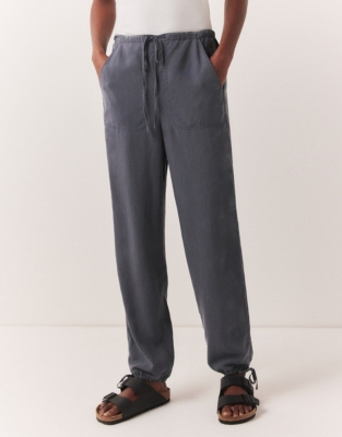 Tencel Drawstring Hem Trousers