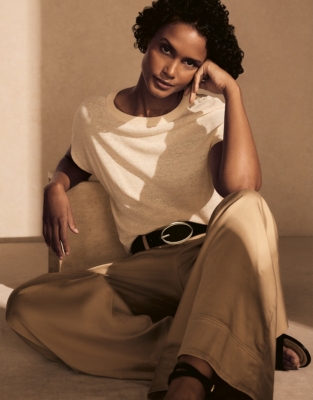 Tencel Wide Leg Trousers