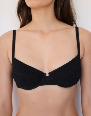 Textured Balcony Bikini Top